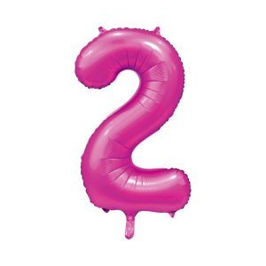 Folie ballong number 2 pink 86 cm