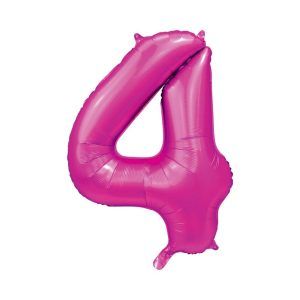 Folie ballong number 4 pink 86 cm