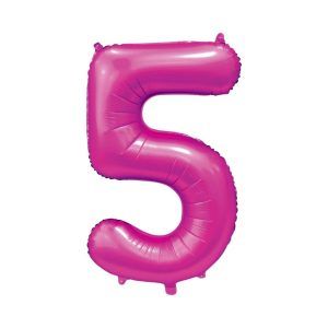 Folie ballong number 5 pink 86 cm