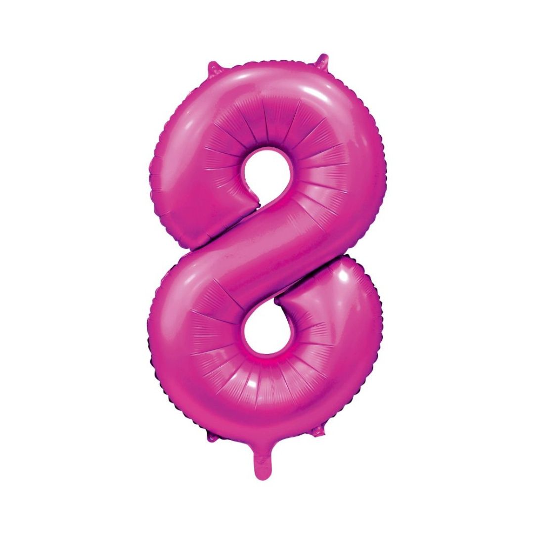 Folie ballong number 8 pink 86 cm