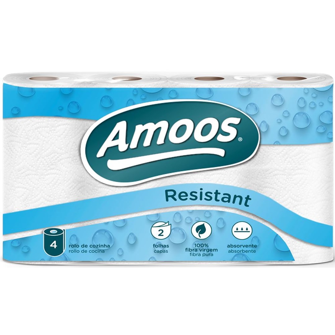 Amoos tørkerull hvit 4 ruller