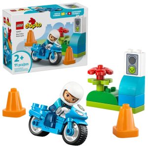 Lego blå politimotorsykkel