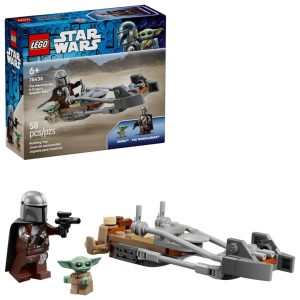 Lego mandalorianeren og grogus speedersy