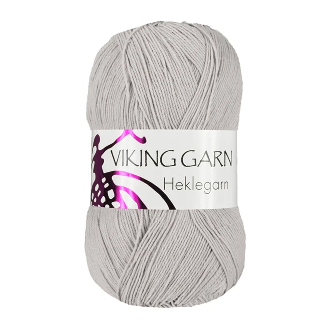Garn viking heklegarn 12/4 813 lys grå