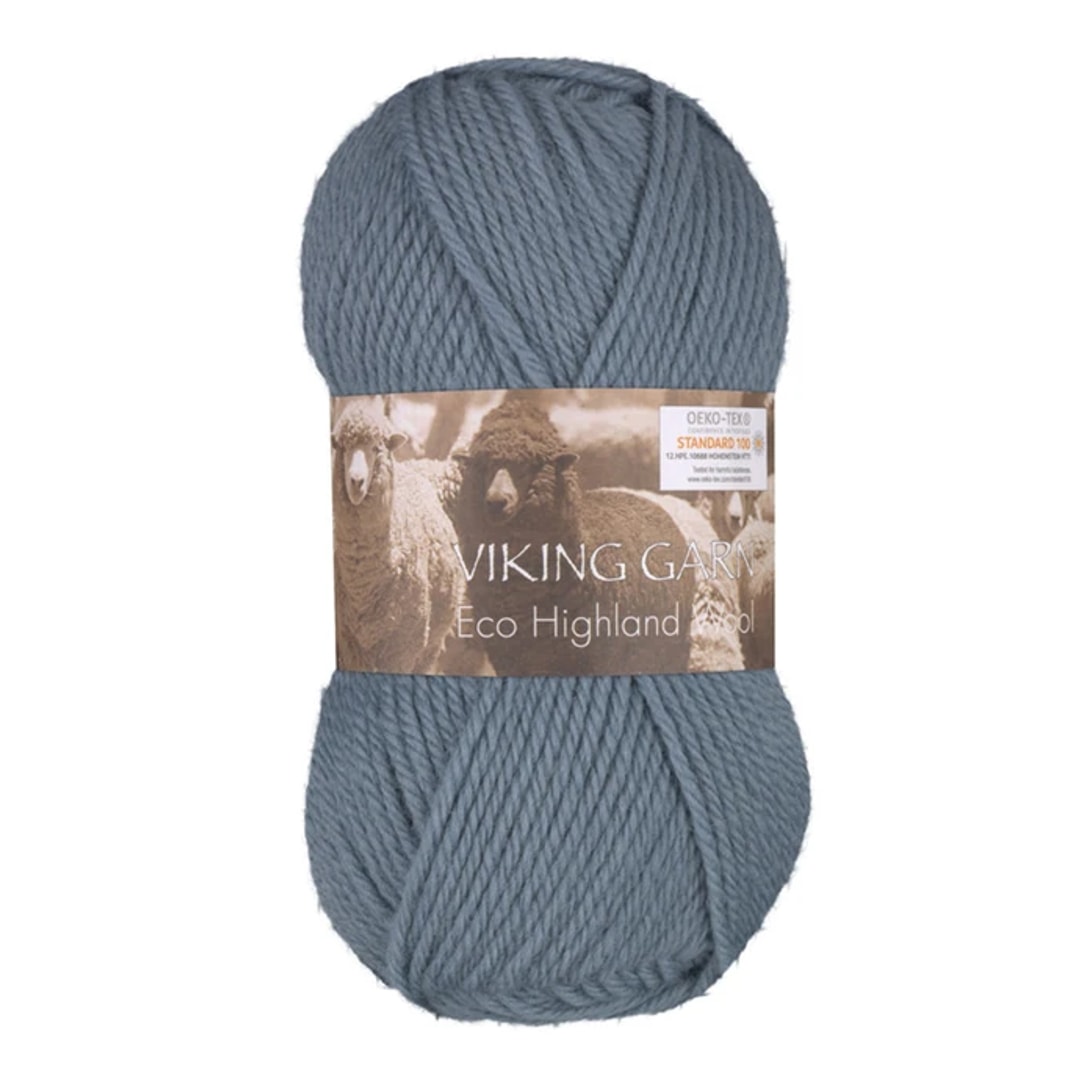 Garn viking highland eco wool 210 gråblå - Bilde 2